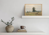 Meadow Landscape Painting | Vintage Country Landscape Print | Cow Painting | Farmhouse Decor | Cattle Painting