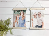 Hanging canvas print, personalized photo, hanging print, canvas photo gifts, Framed canvas Picture Sign, Photo on wood, Scroll Sign