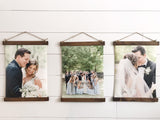 Hanging canvas print, personalized photo, hanging print, canvas photo gifts, Framed canvas Picture Sign, Photo on wood, Scroll Sign.