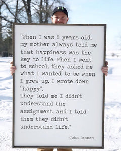 When I was 5 years old, John Lennon sign, Forever Young sign, Nursery sign, nursery decor, playroom decor, John Lennon,
