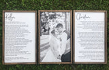 Wedding Vows Sign | His and Her Customized Vows and wedding photo | Wedding Vow Print | Large Set of Wood Signs | Bedroom Wall Art