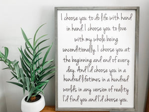 I'd Choose You Wood Sign | Master Bedroom Sign | I'd Choose You Sign | Bedroom Signs for Above the Bed