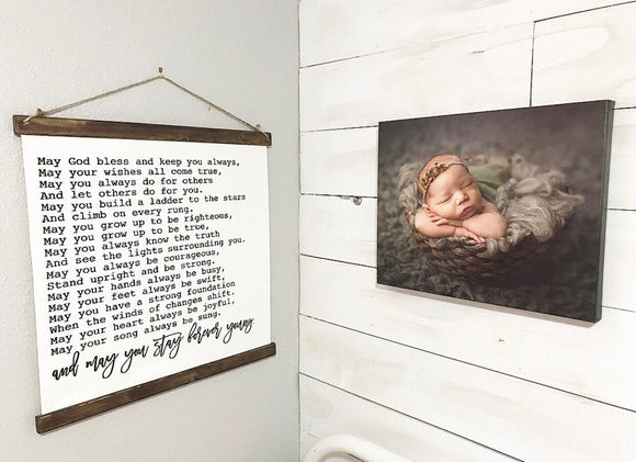 Forever Young Sign | Hanging Canvas | Hanging Canvas Print | May You Stay Forever Young | Nursery Decor | Nursery wall Signs | Nursery Signs
