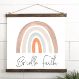 Rainbow Baby Name Sign / Canvas Wood Nursery Sign / Birth Announcement / Rainbow Baby Announcement / Baby Shower Gift / Rainbow Baby /
