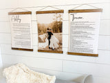 Wedding Vows Sign | His and Her Customized Vows and wedding photo | Wedding Vow Print | Large Set of hanging canvas Print | Bedroom Wall Art