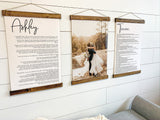 Wedding Vows Sign | His and Her Customized Vows and wedding photo | Wedding Vow Print | Large Set of hanging canvas Print | Bedroom Wall Art