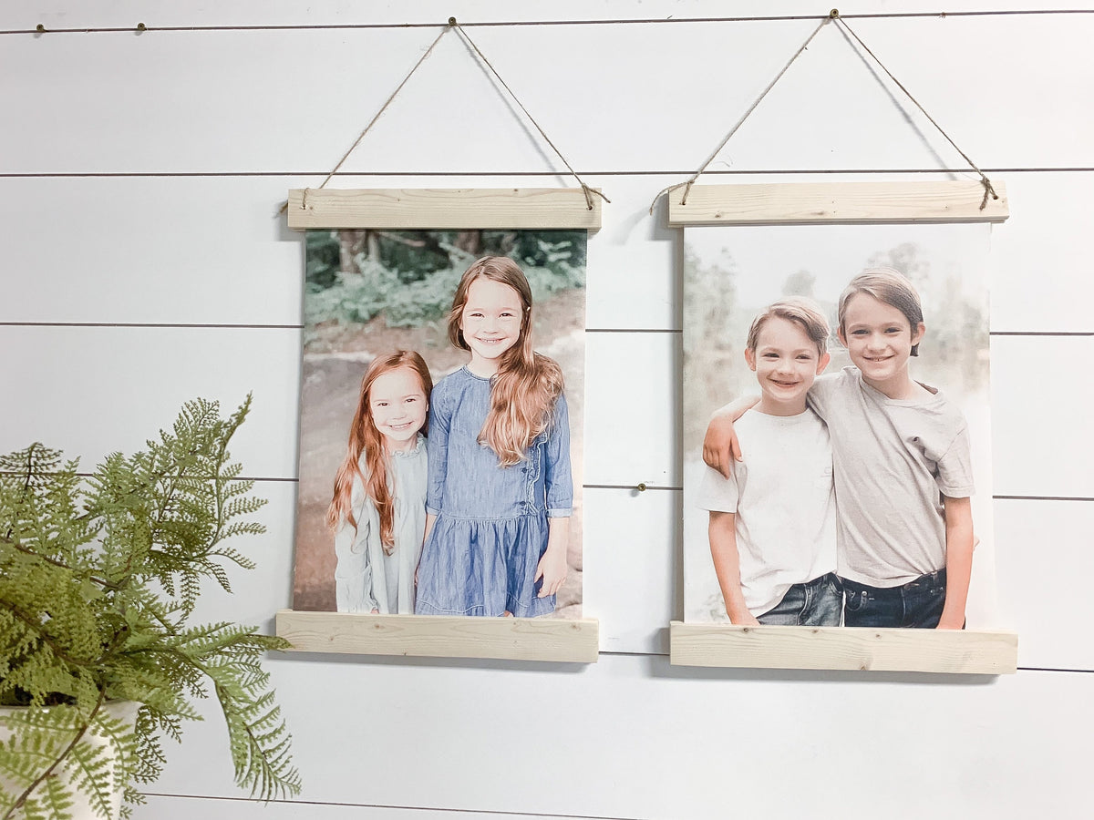 Hanging canvas print, personalized photo, hanging print, canvas photo gifts, Framed canvas Picture Sign, Photo on wood, Scroll Sign.
