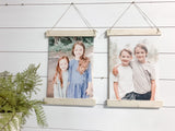 Hanging canvas print, personalized photo, hanging print, canvas photo gifts, Framed canvas Picture Sign, Photo on wood, Scroll Sign.