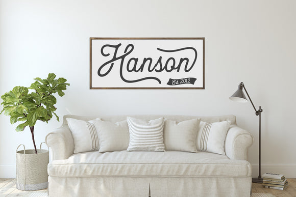 Last name sign | Family name sign | Wedding gift | Housewarming gift | Established sign | Family name established sign | Last name wood sign