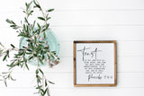 trust in the Lord with all thine heart sign | scripture sign | Proverbs 3:5-6 | wood signs | Bible verse sign | scripture wall decor