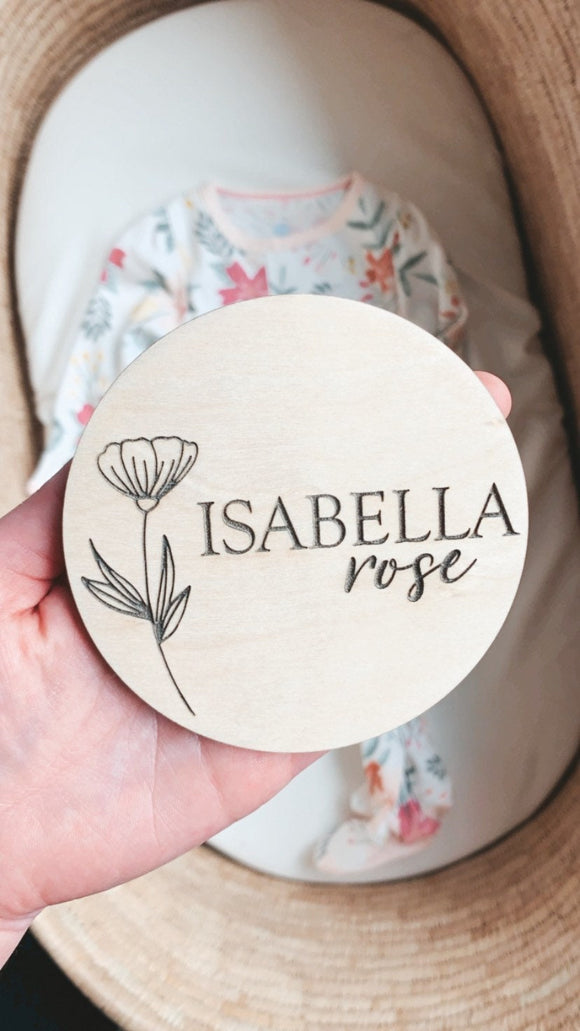 Personalized Baby Name Sign with Tractor | Custom Wooden Birth Announcement for Boys | Farm Baby Name Tag for Hospital or Nursery