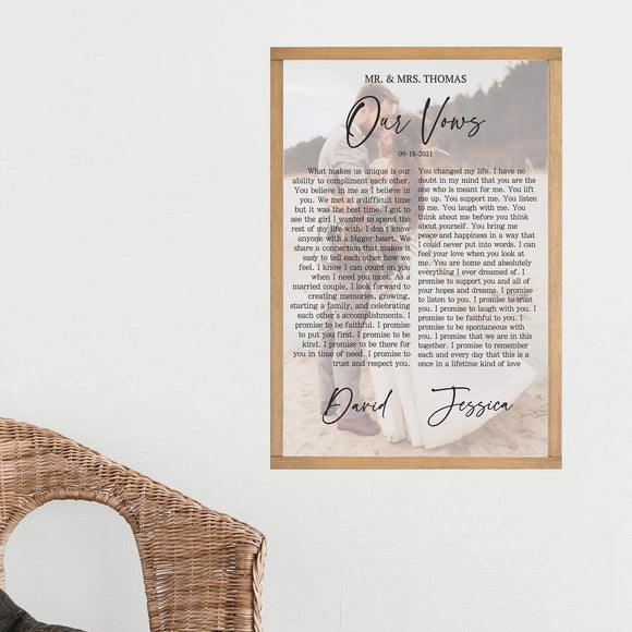 Wedding vow prints | wedding vow and photo sign | Personalized wedding vows