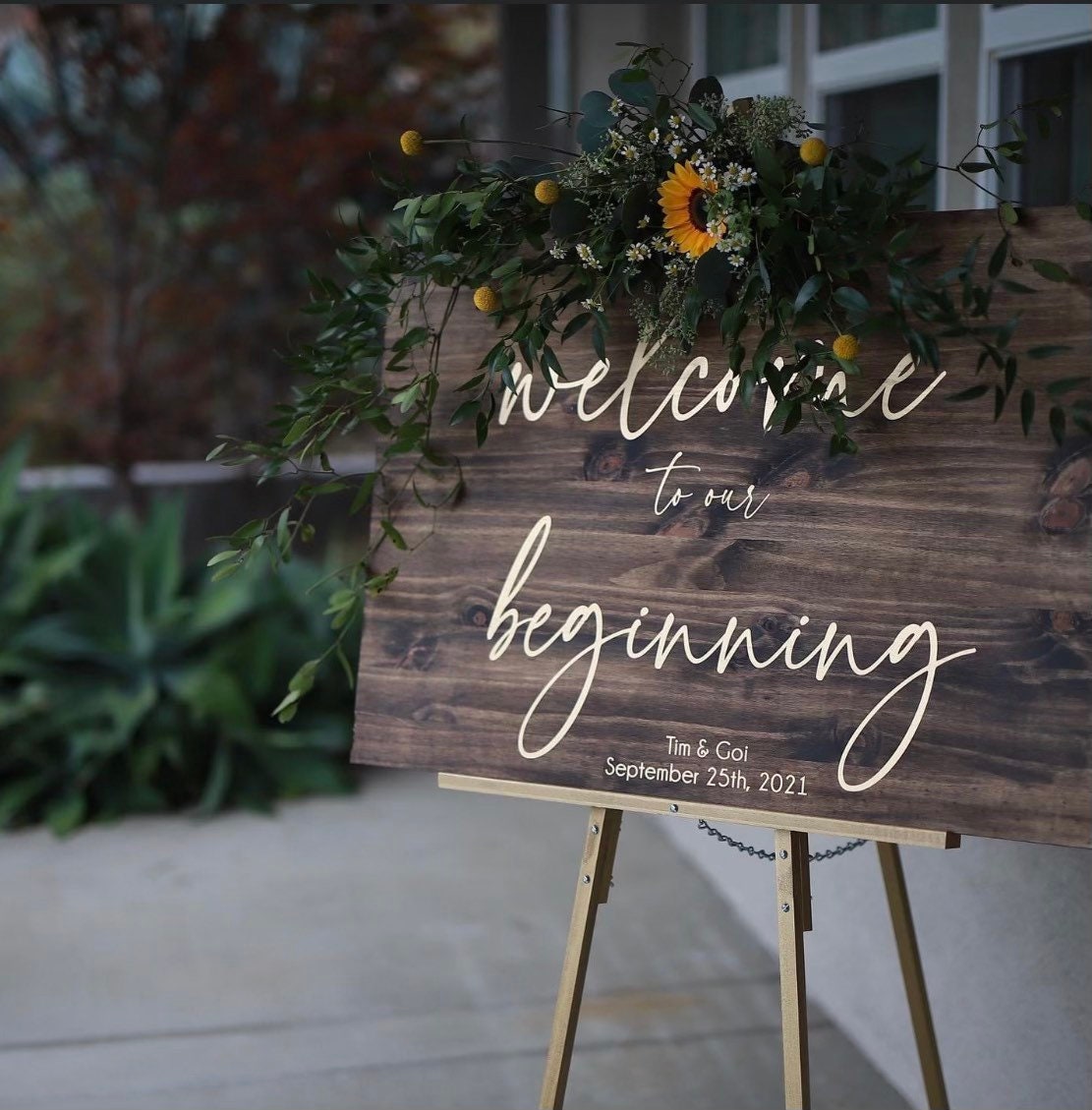 Rustic Wood Wedding Guest Book Alternative: Personalized Wooden Sign