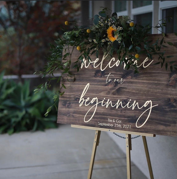 Rustic Wood Wedding Guest Book Alternative: Personalized Wooden Sign