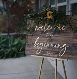 Rustic Wood Wedding Guest Book Alternative: Personalized Wooden Sign