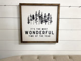 It's the most wonderful time of the year Wood framed Sign | Christmas Sign | Holiday Sign | Christmas Wall Art