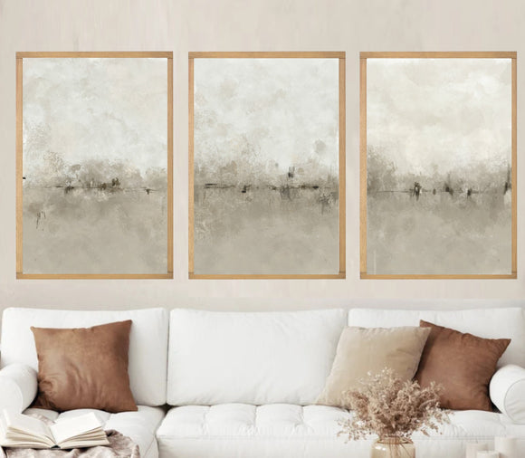 Set of 3 Abstract Wall Art | Minimalist prints | Abstract wall art | Wood signs | Neutral set of 3 wall art | 3 Piece Wall Art