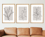 Neutral Wall Art Prints |Minimalist floral print | Floral wall art | Wood signs | Botanical wall art | Flower Line Art | 3 Piece Wall Art