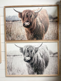 Highland Cow Print | Longhorn Print | Farm Animal Art | Cow Print | Highland Cow | Cattle Prints | Black And White Animal Print Sign