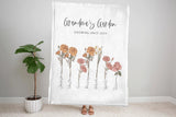 Mothers Day Gift for Grandma, Custom Grandma's Garden Blanket, Custom Birth Flower Blanket With Names, Personalized Grandma Birth Flower