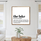 The Definition of Lake wood framed photo, Lake sign, Lakehouse decor, the lake noun definition