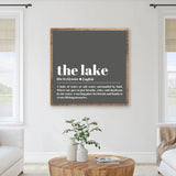 The Definition of Lake wood framed photo, Lake sign, Lakehouse decor, the lake noun definition