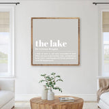 The Definition of Lake wood framed photo, Lake sign, Lakehouse decor, the lake noun definition