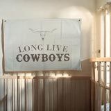 Long Live Cowboys Tapestry, Kids Room Banner, Playroom Decor, Boy Room Wall Art, Cowboy Nursery, Western Kids Bedroom, Nursery Sign