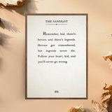 The Sandlot book page  sign | Sandlot Sign | book page sign | Heros and Legends Sign | kids room sign