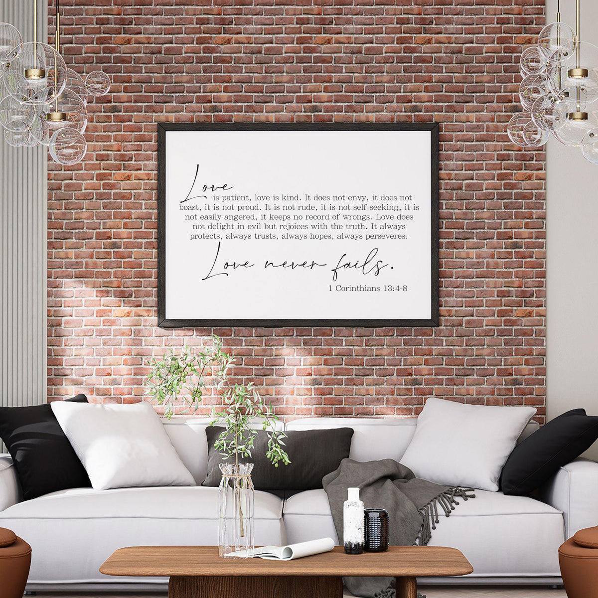 1 Corinthians 13:4-8, Love is Patient Love is Kind Sign, Modern Christian Printable, Bible Verse Wall Art, Wedding Prints, Love Print