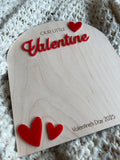 Valentine's Day Handprint Love Board, Kids Footprint Sign, First Valentine's Day Craft, Heart Keepsake Board For Baby's First Valentine