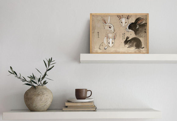 Vintage Bunny Print | Vintage Animal Poster | Vintage Easter Bunny Print | Antique Rabbit Sketch Drawing | Rustic Easter Decor