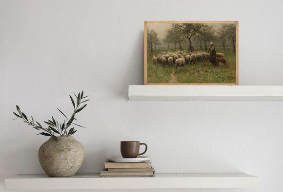 vintage sheep painting