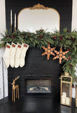 Personalized Christmas Stockings with Leather Patch | Custom Name Knit Stocking | Engraved Holiday Stockings for Family, Kids, Pets, Mantel