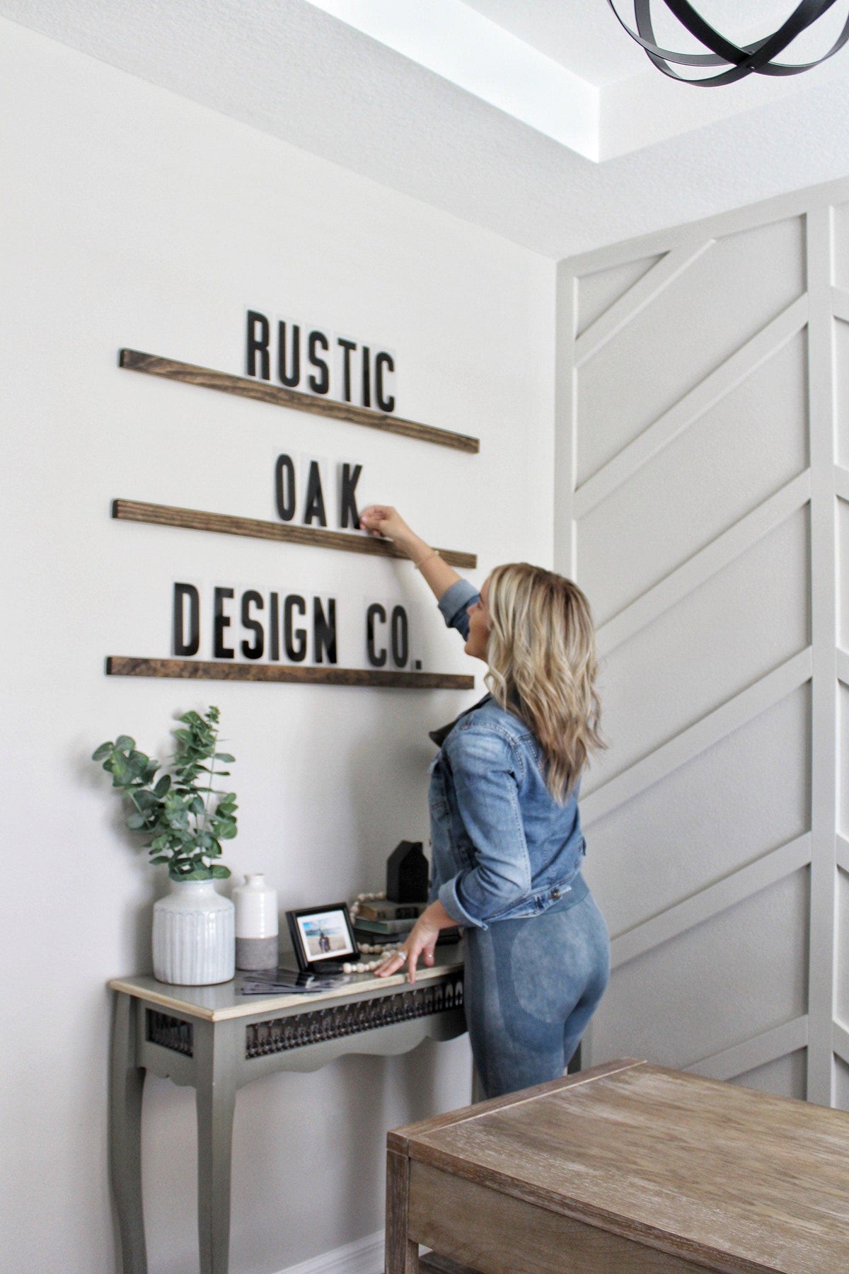 Interchangeable Wood Letter Board: Floating Statement Shelves