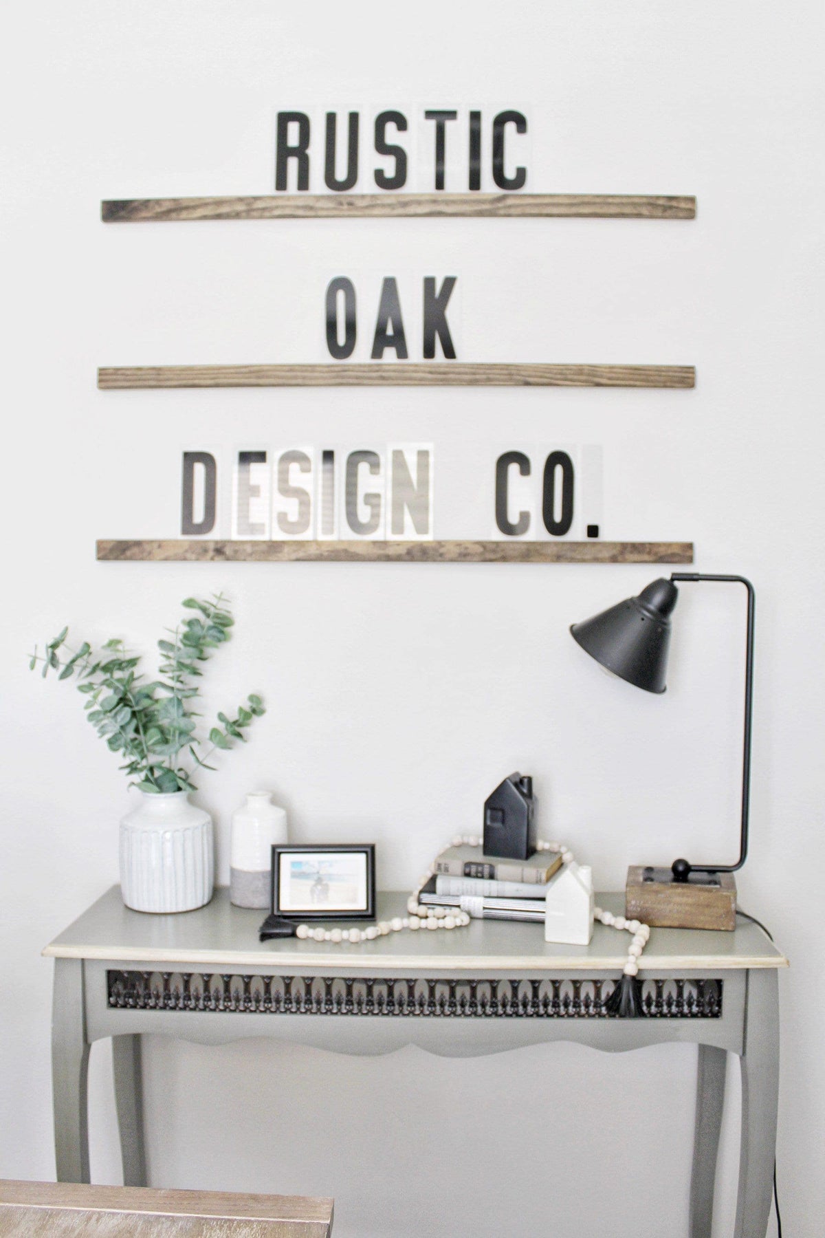 Interchangeable Wood Letter Board: Floating Statement Shelves
