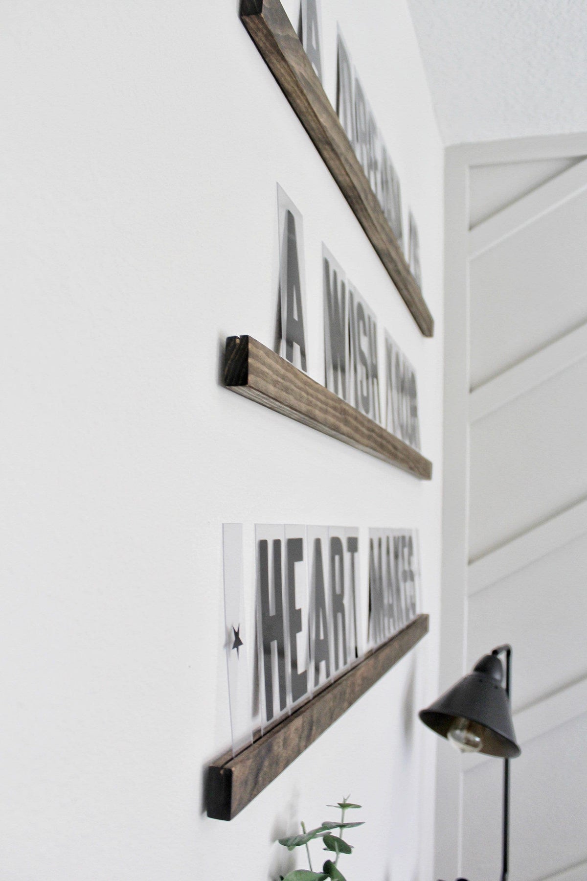 Interchangeable Wood Letter Board: Floating Statement Shelves