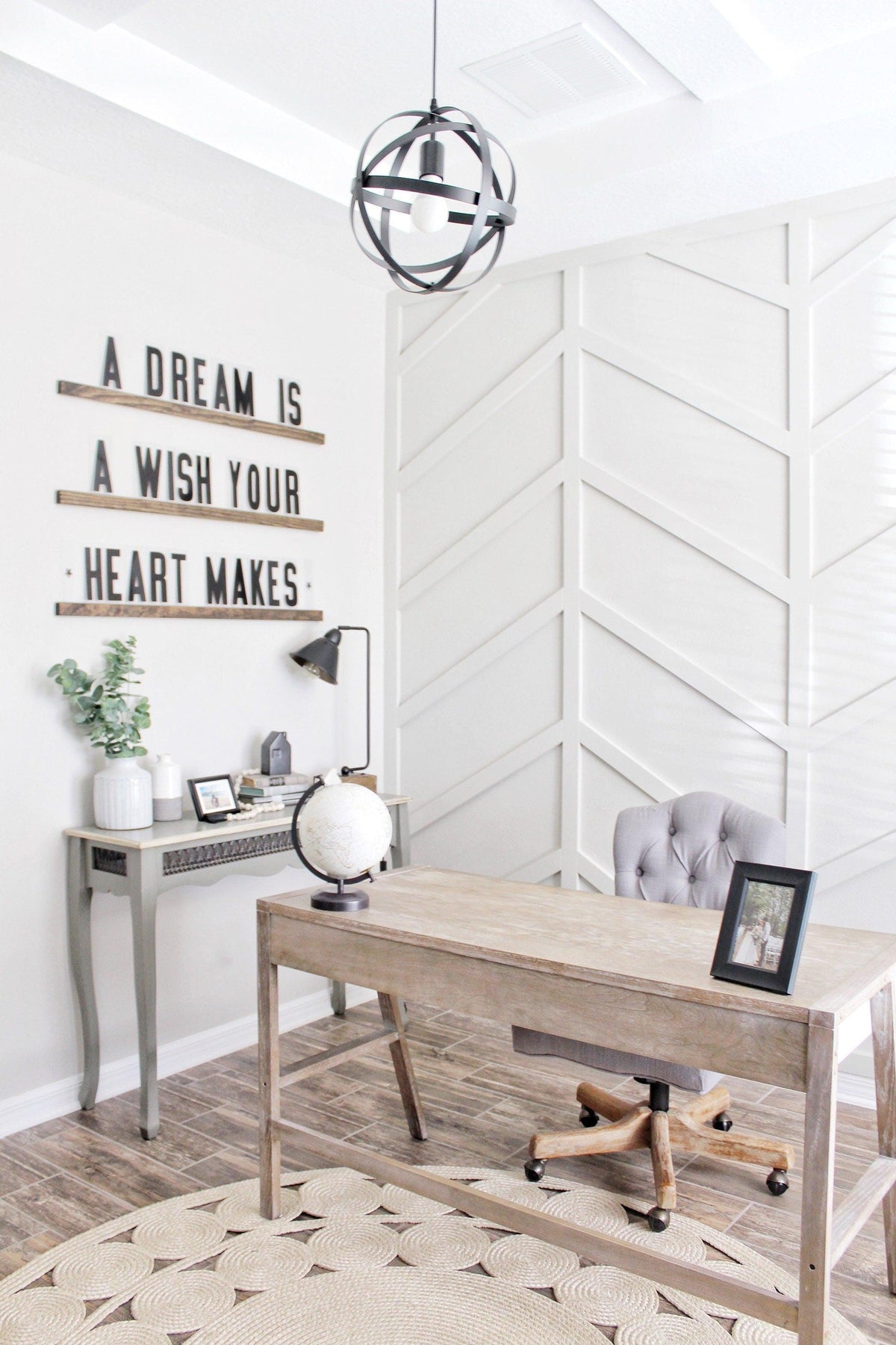Interchangeable Wood Letter Board: Floating Statement Shelves