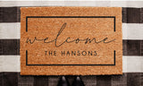 Welcome Doormat, Personalized Doormat, Custom Door Mat, Custom Doormat, Wedding Gift Ideas Housewarming Gifts Closing Gifts Welcome