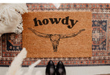 Western Style Doormat, Howdy doormat, Modern Western welcome mat, Modern Cowboy, Disco Cowboy, Funny Doormat, Cowboy Chic, Cowboy art,