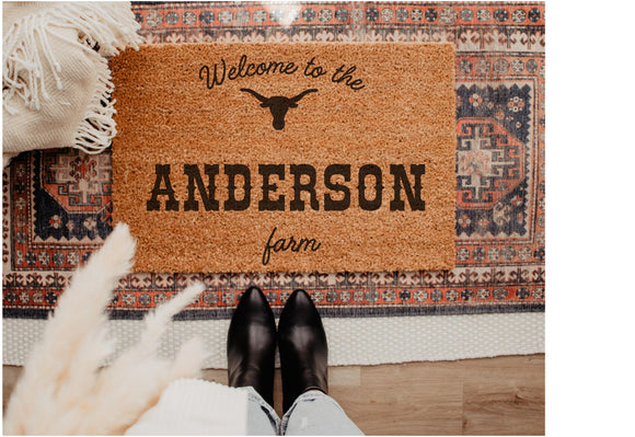 Welcome western Style coir Doormat, Modern Western welcome mat, Modern Cowboy, Personalized doormat, Funny Doormat, Cowboy Chic,