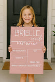 Custom First Day of School Sign | Personalized Back to School Board | Reusable Milestone Photo Prop for Kids | Name Included