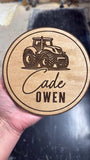 Personalized Baby Name Sign with Tractor | Custom Wooden Birth Announcement for Boys | Farm Baby Name Tag for Hospital or Nursery