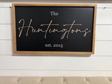 3D Last Name Sign | Personalized Family Name Sign with Established Date | Custom Framed Wood Wall Art | Wedding or Anniversary Gift | Decor