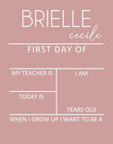 Custom First Day of School Sign | Personalized Back to School Board | Reusable Milestone Photo Prop for Kids | Name Included