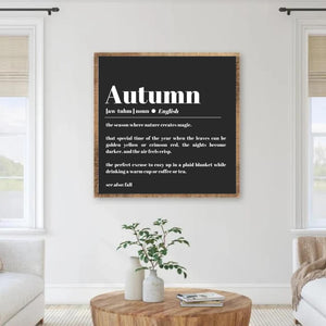 The Definition of Autumn wood framed photo, Autumn sign, Fall decor, autumn noun definition, autumn decor, fall wall art