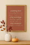 Fall Things Wall Art, Fall Decor Signs, Autumn Decor, Modern Fall Wall Art, Living Room Decor, Fall bucket list Wall sign