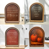Autumn Leaves Watercolor Framed Arch: 6x8 Vintage Fall Wood Wall Art