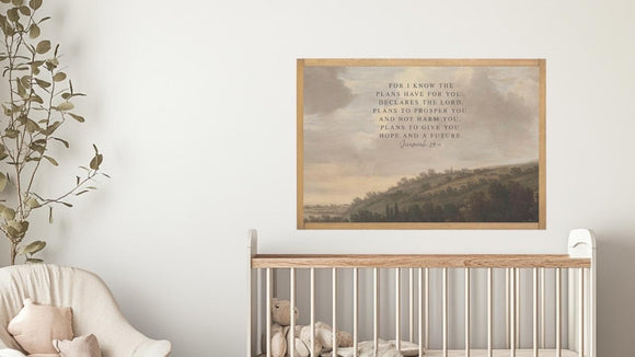 Jeremiah 29:11 Wall Art | Christian Bible Verse Sign | Scripture Home Décor | Framed Wood Sign