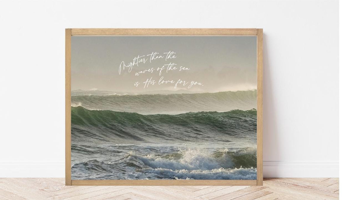 Psalm 93:4 Framed Wood Sign – Christian Scripture Wall Decor